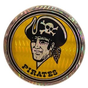 Vintage 1990s Pittsburgh Pirates Baseball MLB Holographic Sticker Round Logo